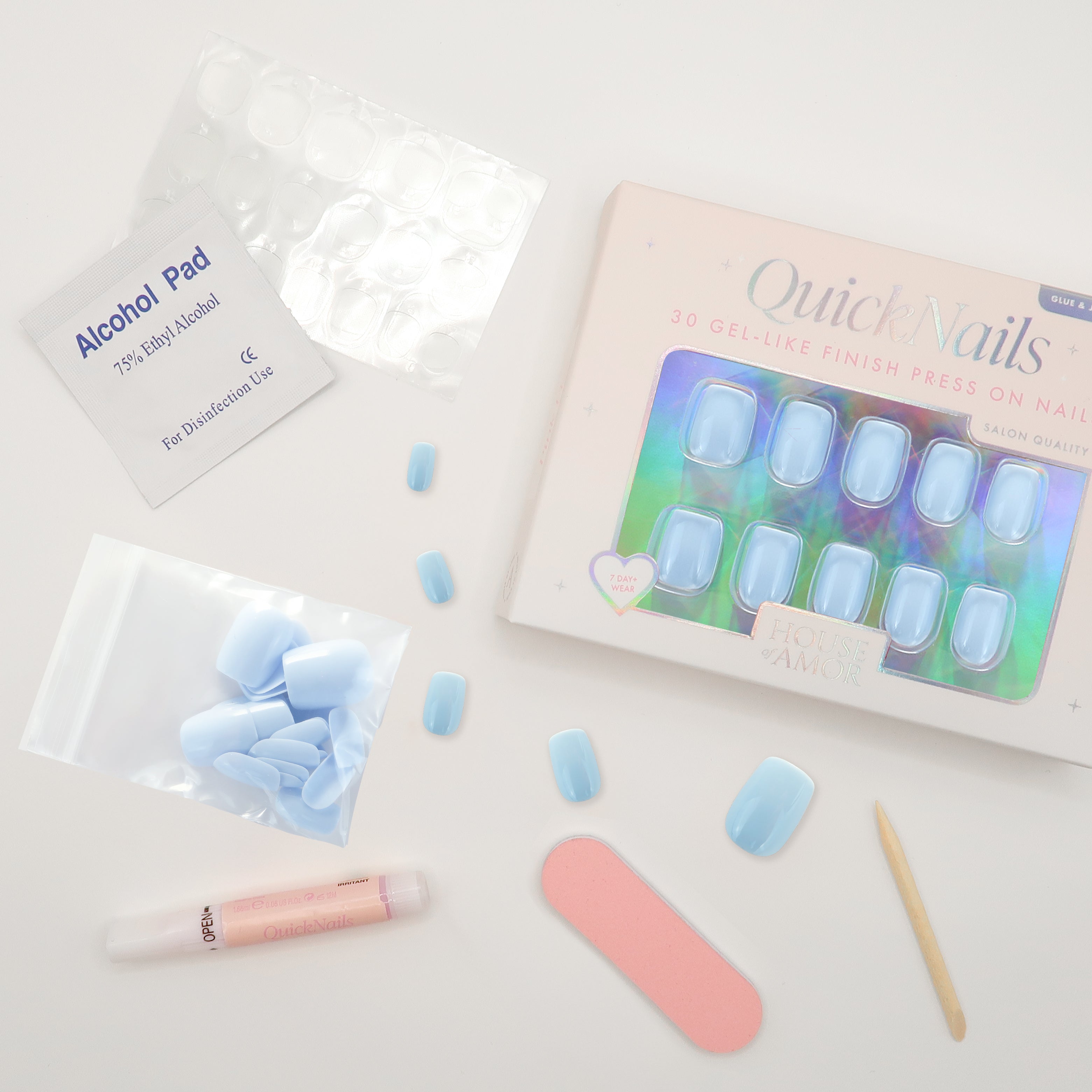 Barely Blue - Press On Nails