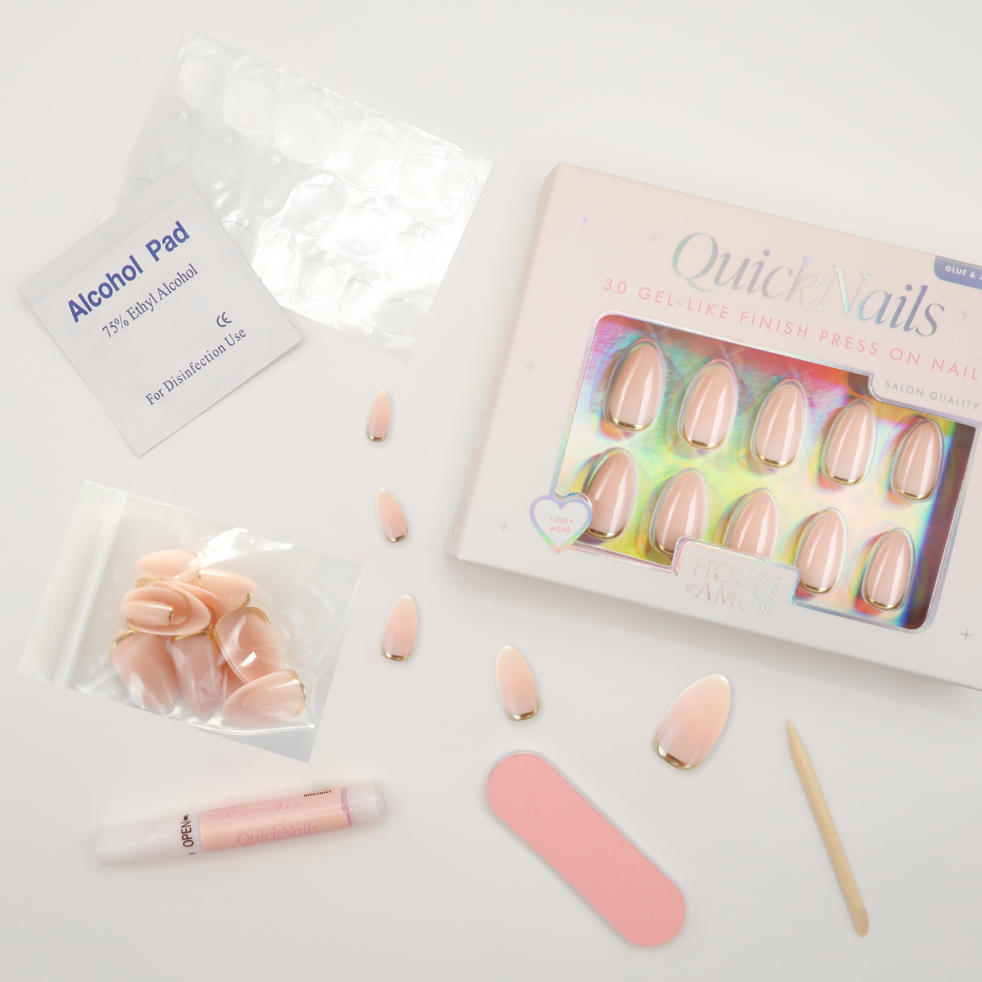 Golden Crescent - Press On Nails