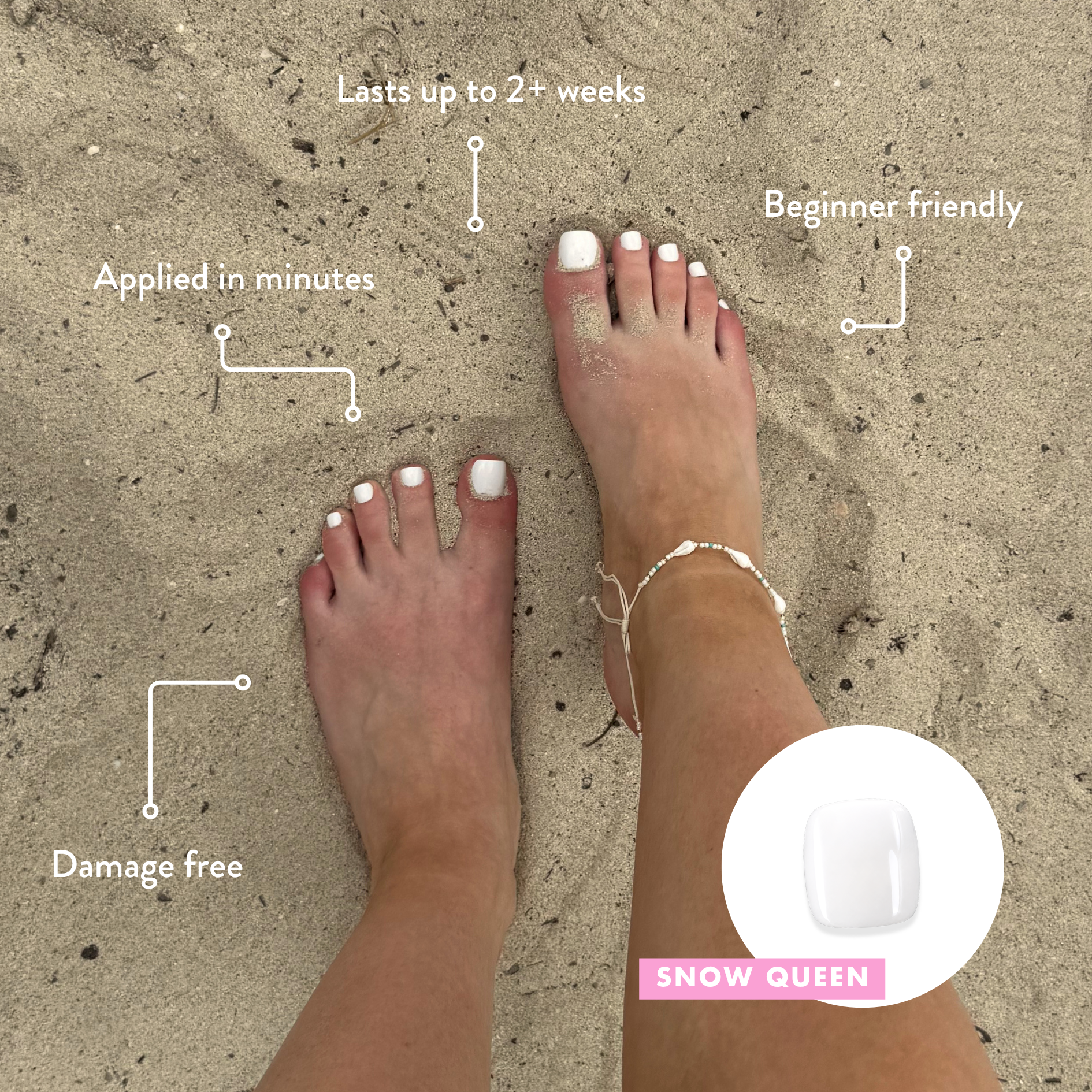 Snow Queen - Press On Toe Nails