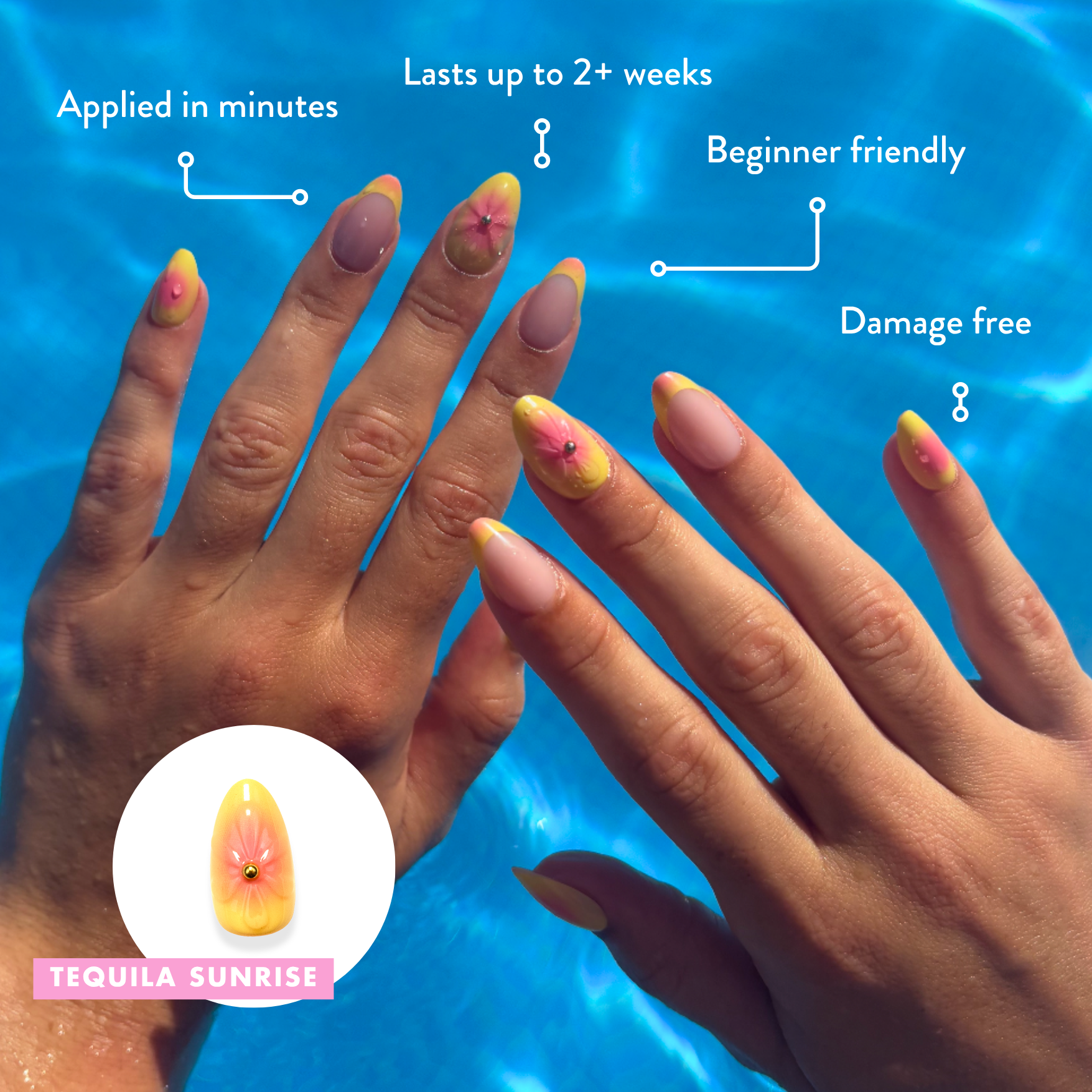 Tequila Sunrise - Press On Nails
