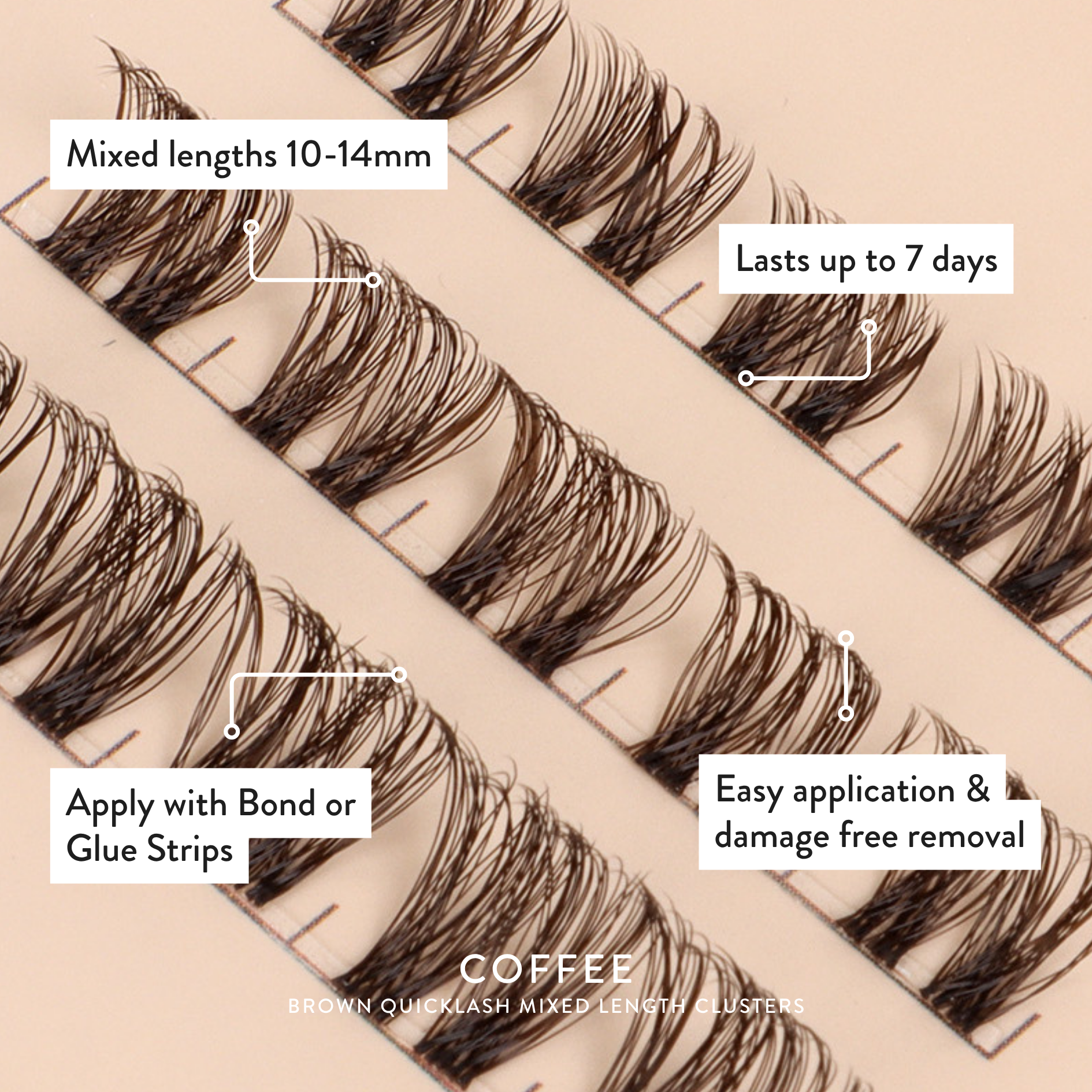 Brown Mixed Length Clusters - Coffee