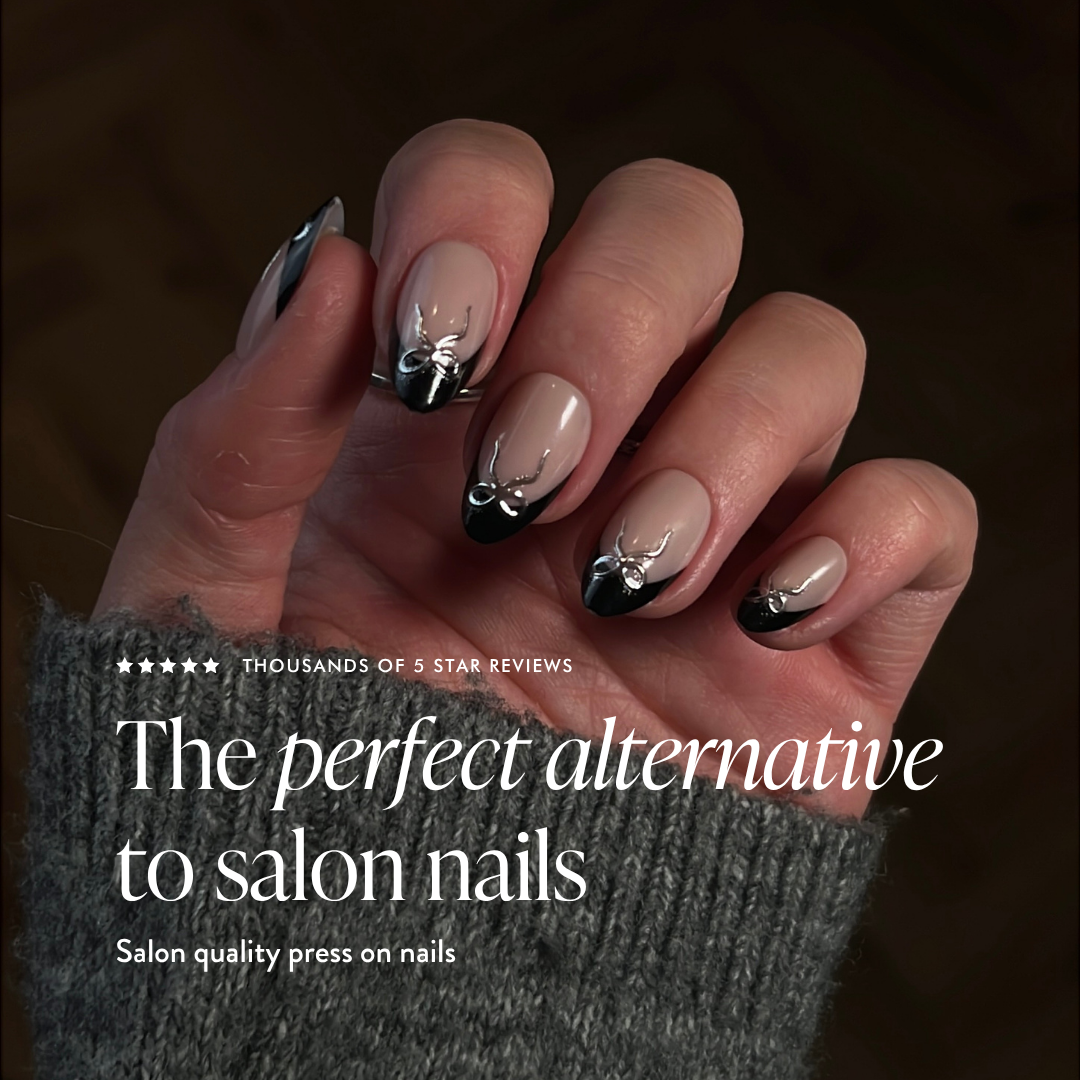 Midnight Ribbon - Press On Nails